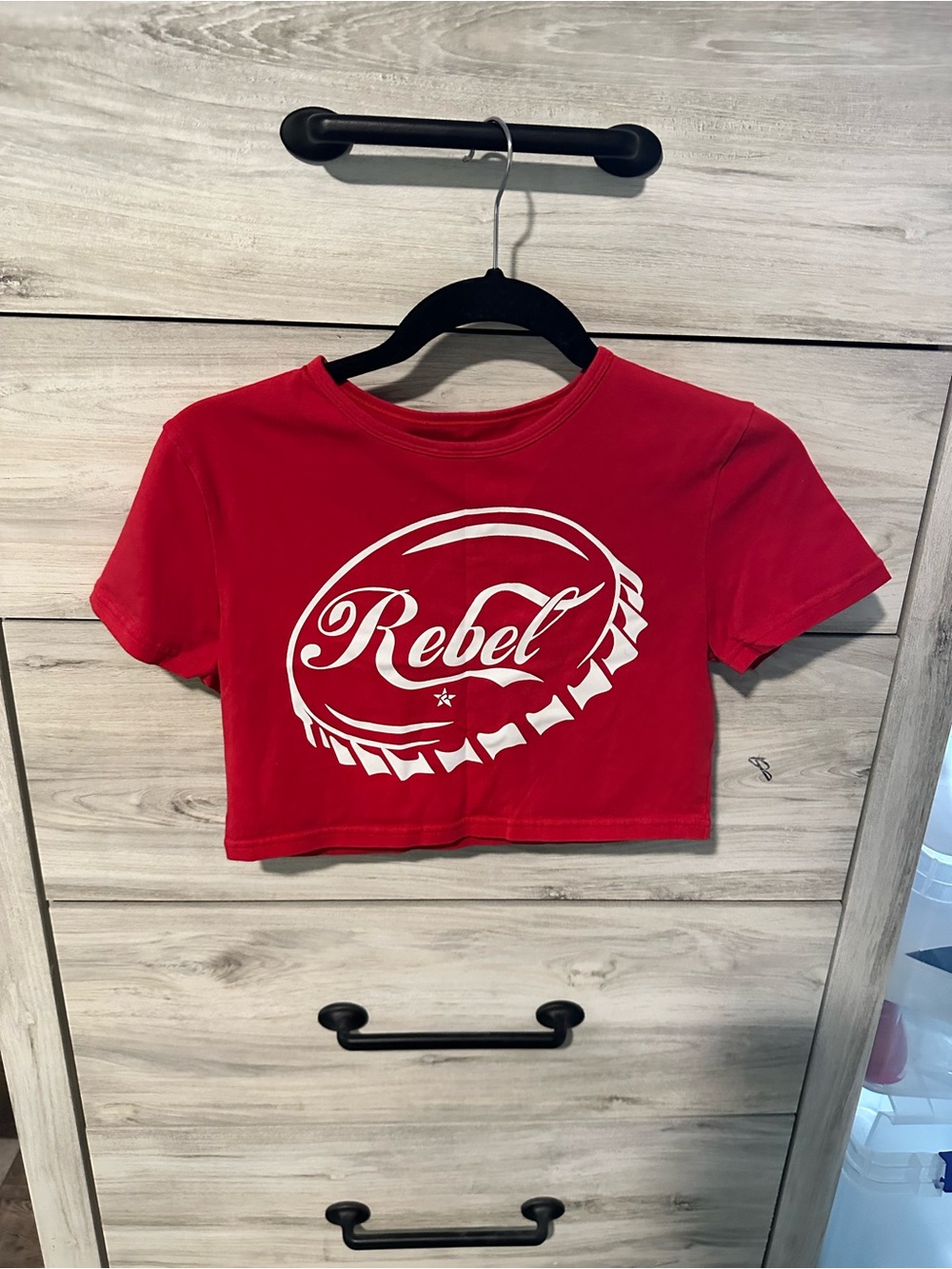 rebel Red Cropped Graphic Tee - rebel